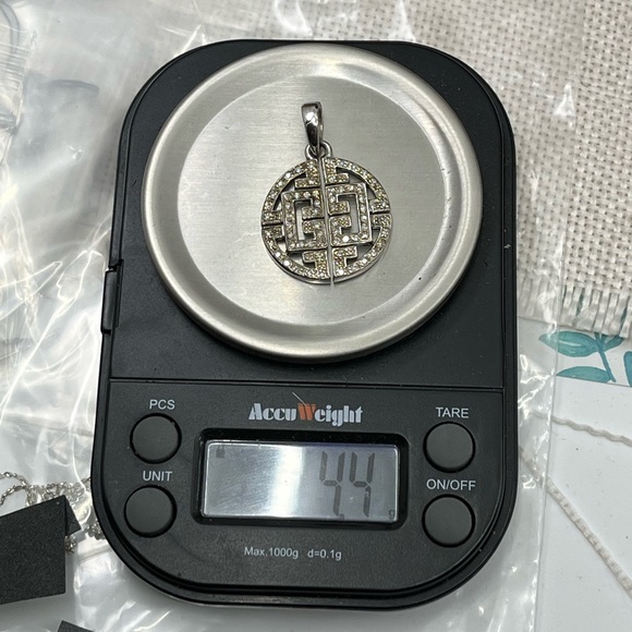 Vintage Affinity 925 Sterling Silver Real Diamond Pendant - Picture 15 of 16